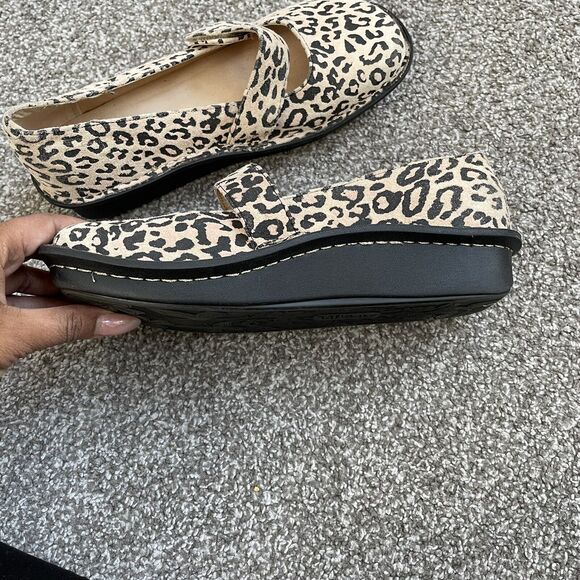 Alegria Feliz Classic Leopard Leather Suede Clogs Women's 38 7.5-8 Comfort Nurse - Picture 4 of 6